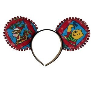 Disney Winnie the Pooh Christmas Mouse Ears Handmade Holiday Tigger Piglet Red
